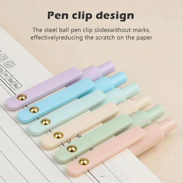 Alt view image 4 of 7 - Gel Pens,6 Pcs 0.7mm Retractable Quick Dry Black Ink Pens