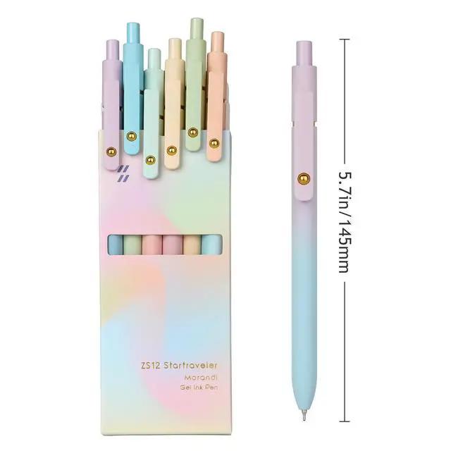 Alt view image 7 of 7 - Gel Pens,6 Pcs 0.7mm Retractable Quick Dry Black Ink Pens