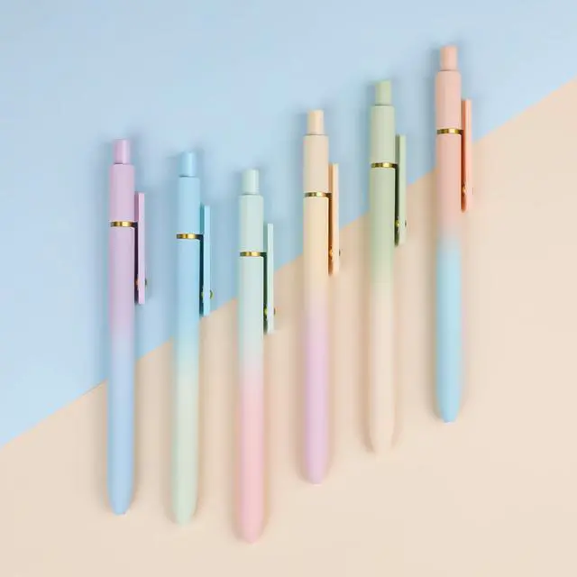 Alt view image 6 of 7 - Gel Pens,6 Pcs 0.7mm Retractable Quick Dry Black Ink Pens