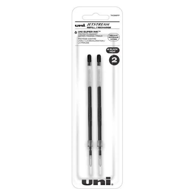 Alt view image 3 of 6 - Uniball Jetstream Ballpoint Pen Refills, 1.0mm Bold Point, Black Ink, 6 Refills