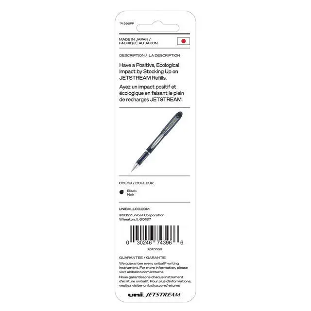 Alt view image 4 of 6 - Uniball Jetstream Ballpoint Pen Refills, 1.0mm Bold Point, Black Ink, 6 Refills
