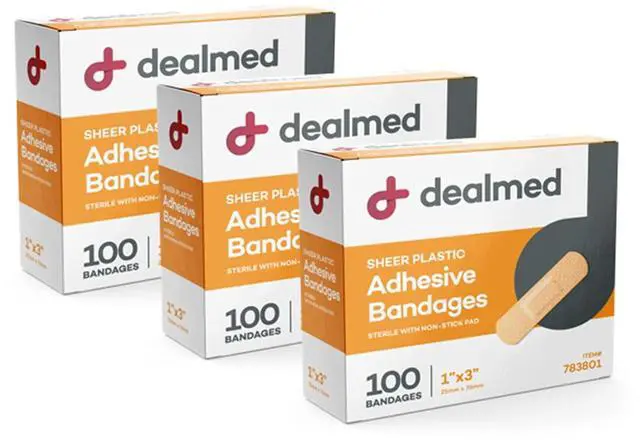Main image of Sheer Plastic Adhesive Bandages - Latex Free - 300 Count (3 Pack)
