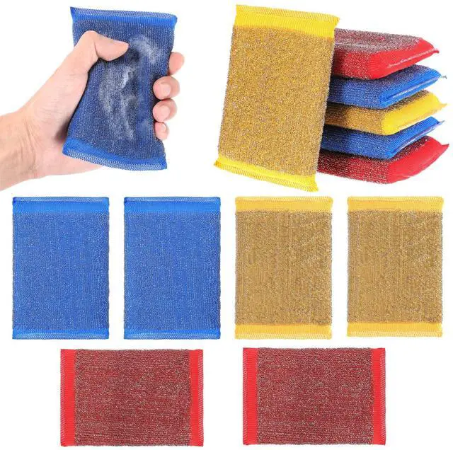 Main image of 6 Pack Steel Wool Scrubber Sponges,Heavy Duty Stainless Steel Scouring Pads