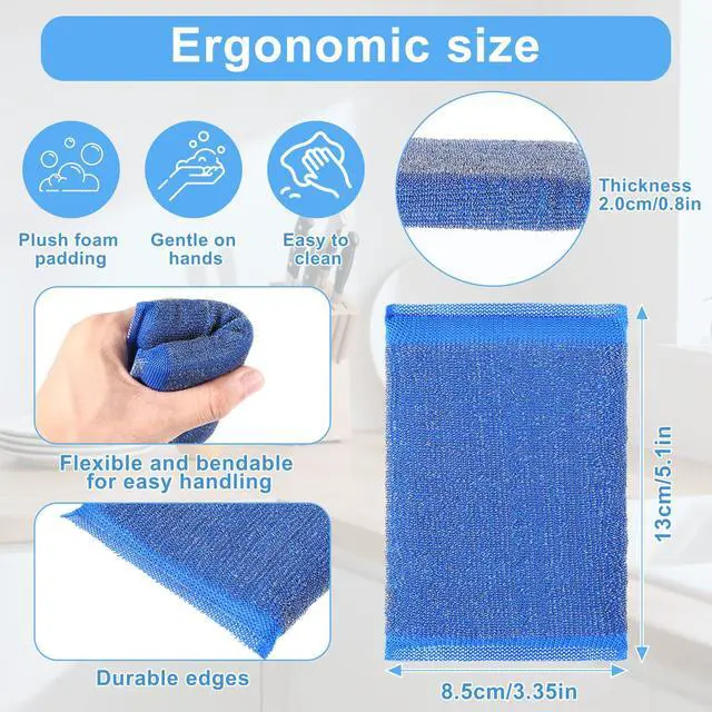 Alt view image 2 of 7 - 6 Pack Steel Wool Scrubber Sponges,Heavy Duty Stainless Steel Scouring Pads