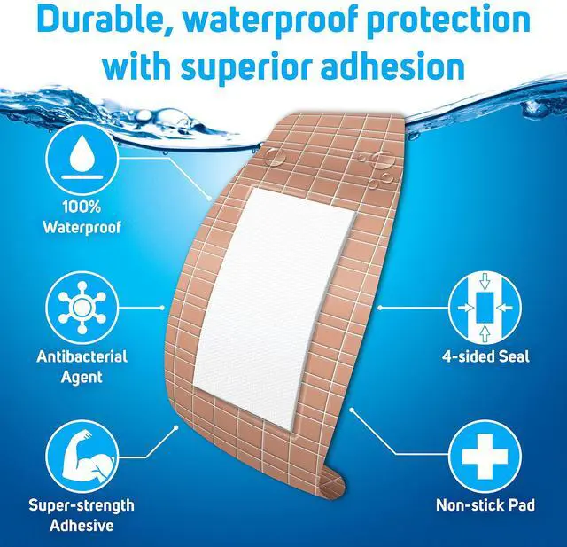 Alt view image 2 of 7 - Waterproof Strong Strips Adhesive Bandages, Extra Large, 32ct
