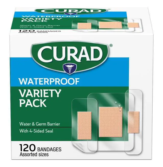Alt view image 2 of 7 - Waterproof Bandage Variety Pack, 3 Styles Included; Assorted Size, 120 Bandages