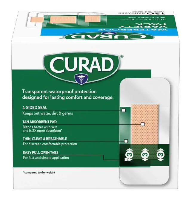 Alt view image 3 of 7 - Waterproof Bandage Variety Pack, 3 Styles Included; Assorted Size, 120 Bandages