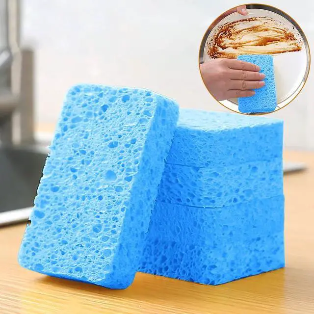 Alt view image 4 of 7 - 6 - Pack Non-Scratch Scrub Sponges - Sponges for Dishes and Washing Dishes, Cleaning Sponges for Kitchen Home Office, Magical 3D DIY Art and Craft SuppliersBlue