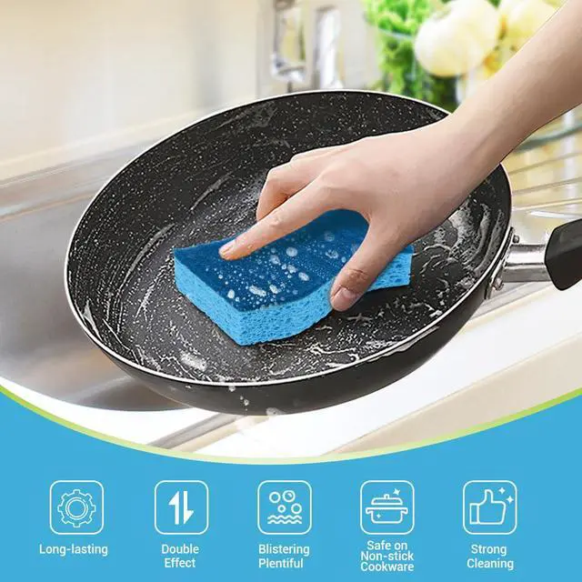 Alt view image 2 of 7 - Sponges Kitchen, 9Count, Dish Sponges, Non-Scratch Scrub Sponge