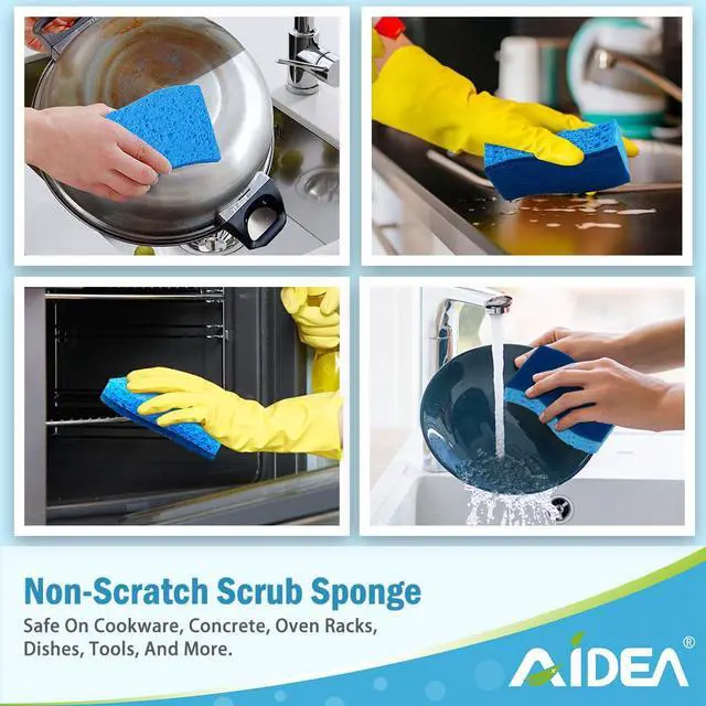 Alt view image 6 of 7 - Sponges Kitchen, 9Count, Dish Sponges, Non-Scratch Scrub Sponge