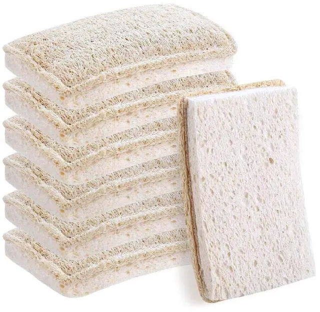 Main image of Loofah Dish Sponges Kitchen,Organic Natural Sponges for Dishes,Non Scratch Eco Friendly Biodegradable for Cleaning,6PCS