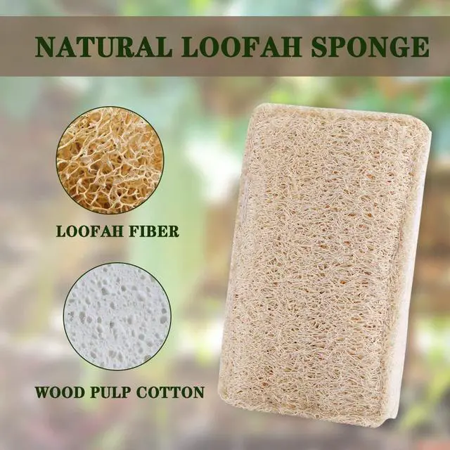 Alt view image 2 of 6 - Loofah Dish Sponges Kitchen,Organic Natural Sponges for Dishes,Non Scratch Eco Friendly Biodegradable for Cleaning,6PCS