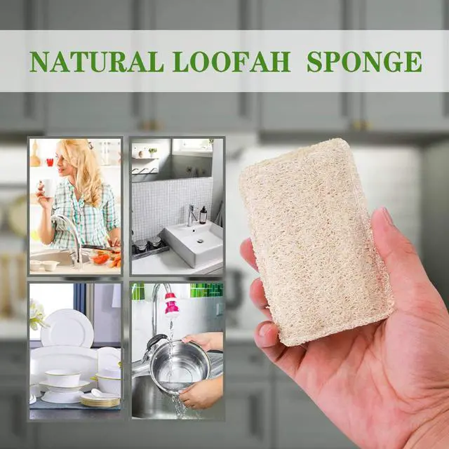 Alt view image 5 of 6 - Loofah Dish Sponges Kitchen,Organic Natural Sponges for Dishes,Non Scratch Eco Friendly Biodegradable for Cleaning,6PCS