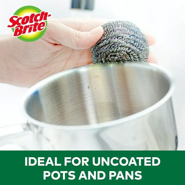 Alt view image 4 of 7 - Stainless Steel Scrubber for Cleaning Kitchen, Household, and Dishes - 3 Scrubbers (Pack of 2)
