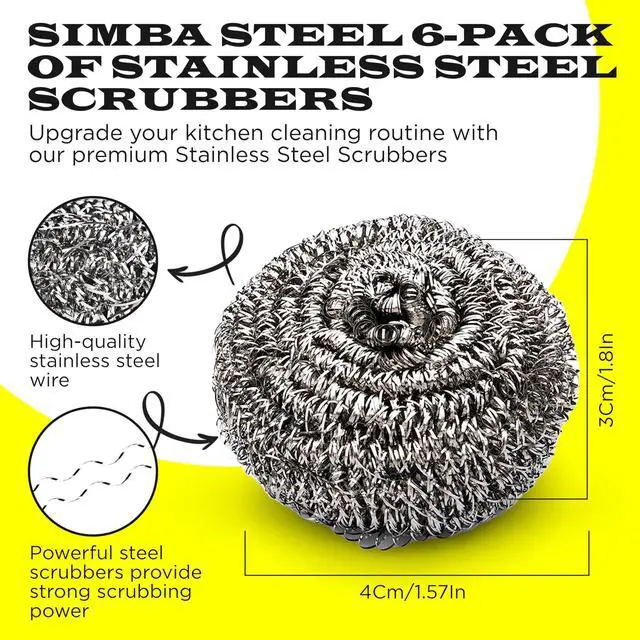 Alt view image 2 of 5 - Stainless Steel Scourer Heavy Duty Scrubber Pads Steel Wool