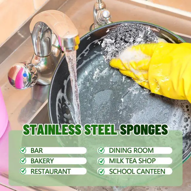 Alt view image 6 of 6 - 5 Pack Stainless Steel Scourers Steel Wool Scrubbers Bulk Separately Packaged 3 Inch, 25 Gram Metal Scourers Sponges Wire Scouring Pad for Stove Pot Pan Oven Kitchen Restaurant(Classic)