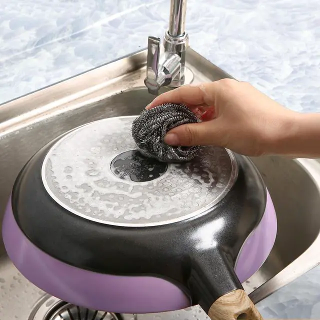 Alt view image 6 of 7 - 12 Pack Steel Wool Scrubber Pads, Stainless Steel Scrubber, Scrubbing Scouring Pad, Steel Wool Scrubbers for Pots and Pans, Stoves,Broiler Racks,Grills and More