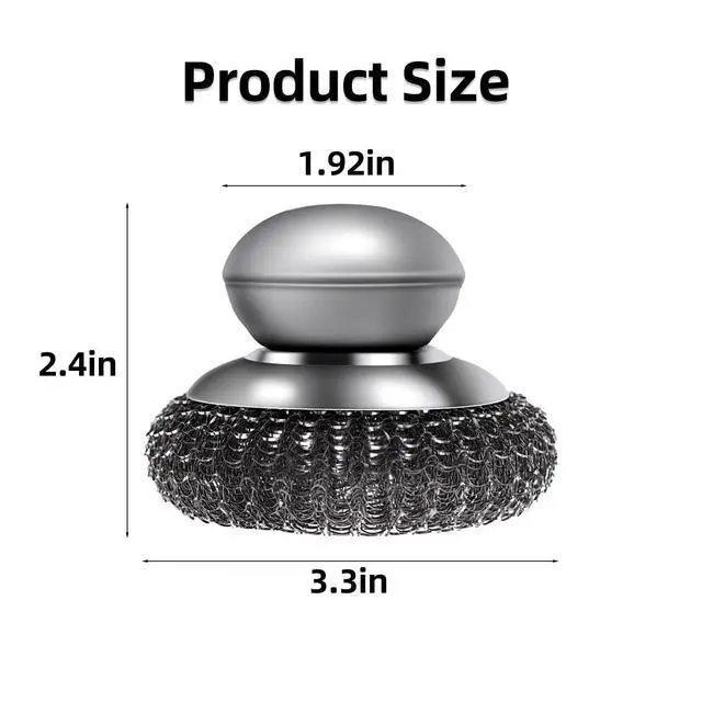 Alt view image 2 of 7 - 6 Pcs Steel Wool Scrubber Set, Stainless Steel Scrubber with Handled Replacement Metal Wire Pads for Cleaning Dishes, Cast Iron, Stock Pots, Pans, Griddles, Grills