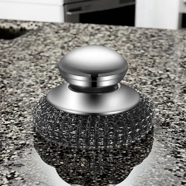 Alt view image 6 of 7 - 6 Pcs Steel Wool Scrubber Set, Stainless Steel Scrubber with Handled Replacement Metal Wire Pads for Cleaning Dishes, Cast Iron, Stock Pots, Pans, Griddles, Grills