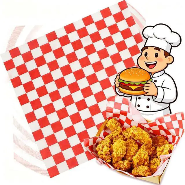 Main image of 100Pcs Deli Paper Sheets, Ultra Grease Resistant Wax Paper Sheets for Food 7x7", Premium Sandwich Wrapping Pa-per at School Lunches, Perfect Food Basket Liners for Festival