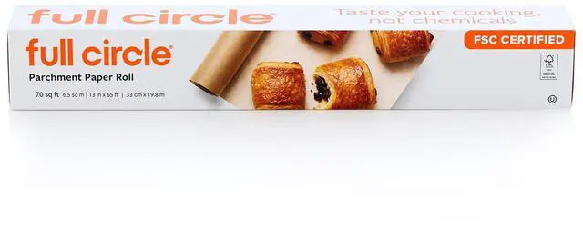 Main image of Brown Natural Baking Paper Roll - Unbleached FSC Certified Non-Toxic, Chlorine Free Non-Stick Silicone Coated Oven-Safe Paper, 70 Sq Ft