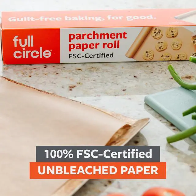 Alt view image 2 of 7 - Brown Natural Baking Paper Roll - Unbleached FSC Certified Non-Toxic, Chlorine Free Non-Stick Silicone Coated Oven-Safe Paper, 70 Sq Ft