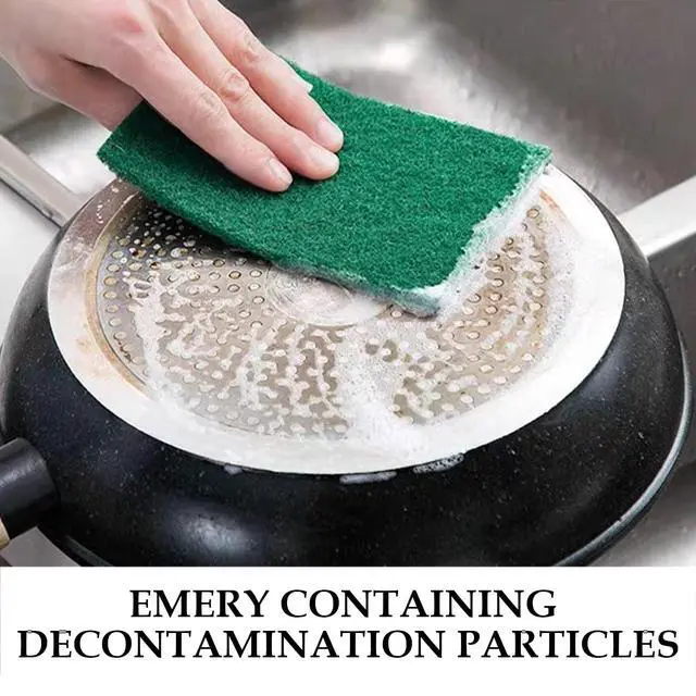 Alt view image 3 of 7 - Heavy Duty Scrubbing Pads for Cleaning 6 x 4 x 0.31inch Dish Scrubber Pads Reusable Household Green Scrubbing Pads,Scotch Brite Pads, for Dishes, Kitchen Scrubbers & Metal Grills (10Pcs)