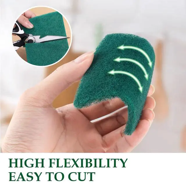 Alt view image 4 of 7 - Heavy Duty Scrubbing Pads for Cleaning 6 x 4 x 0.31inch Dish Scrubber Pads Reusable Household Green Scrubbing Pads,Scotch Brite Pads, for Dishes, Kitchen Scrubbers & Metal Grills (10Pcs)