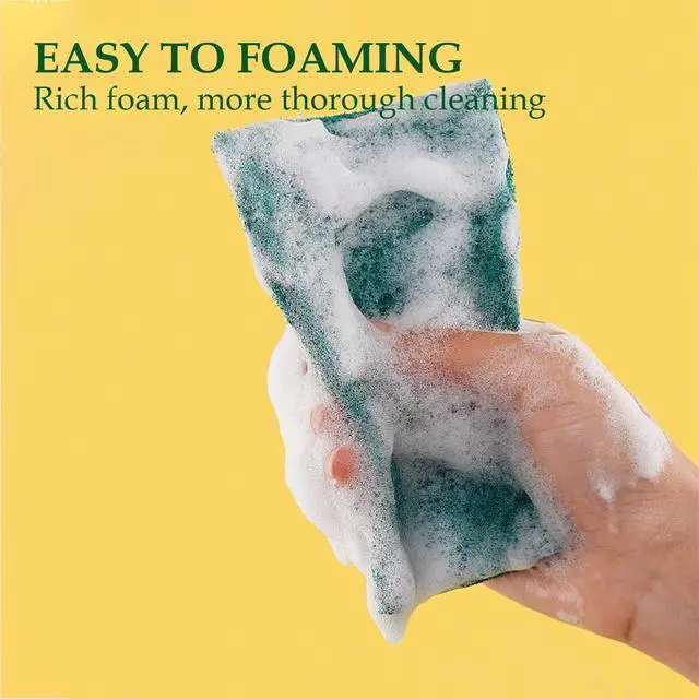 Alt view image 5 of 7 - Heavy Duty Scrubbing Pads for Cleaning 6 x 4 x 0.31inch Dish Scrubber Pads Reusable Household Green Scrubbing Pads,Scotch Brite Pads, for Dishes, Kitchen Scrubbers & Metal Grills (10Pcs)