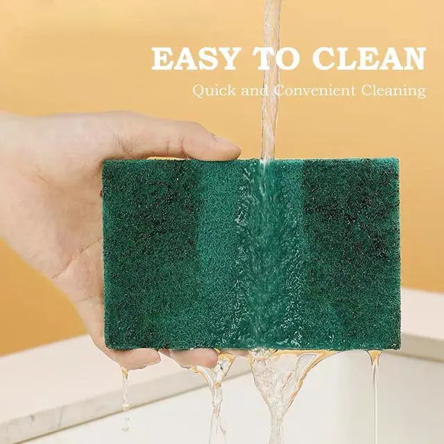 Alt view image 6 of 7 - Heavy Duty Scrubbing Pads for Cleaning 6 x 4 x 0.31inch Dish Scrubber Pads Reusable Household Green Scrubbing Pads,Scotch Brite Pads, for Dishes, Kitchen Scrubbers & Metal Grills (10Pcs)
