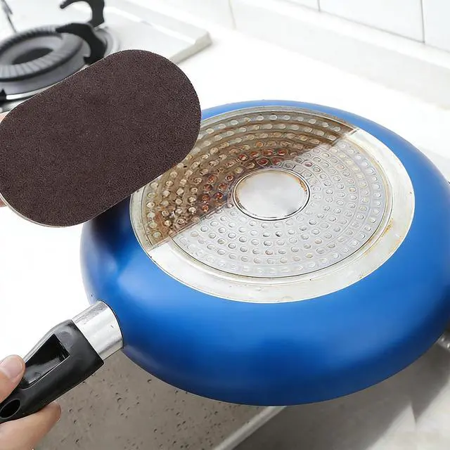 Alt view image 5 of 7 - Scrub Sponge with Handle, Scrubbing Pad for Stubborn Stains on Pots Pans & Kitchen Surfaces (2pcs)
