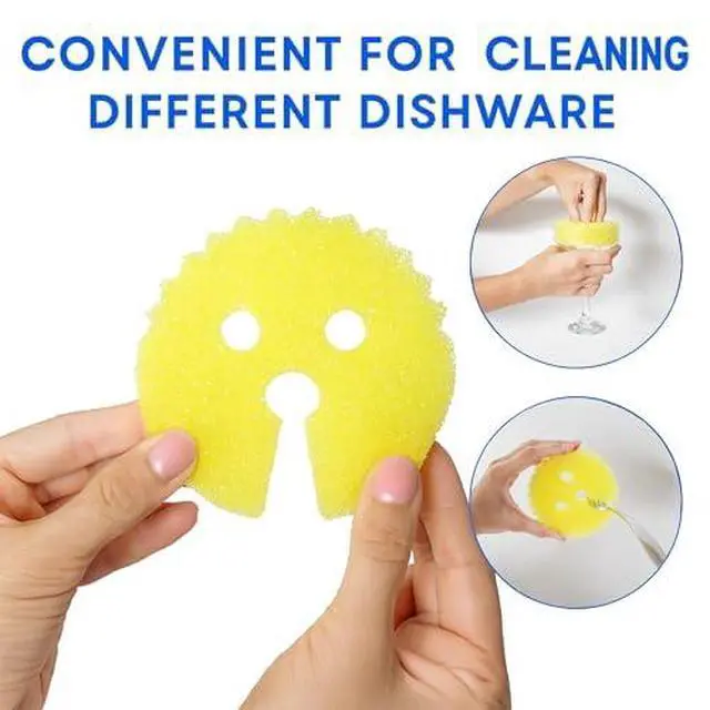 Alt view image 3 of 6 - Cleaning Sponge - 3 Pack Non-Scratch Kitchen & Bathroom Sponges with Dual-Sided Design and Sideways Slit for Utensils, Ideal for Dishes, Sink, Shower, Countertops, and Household Cleaning