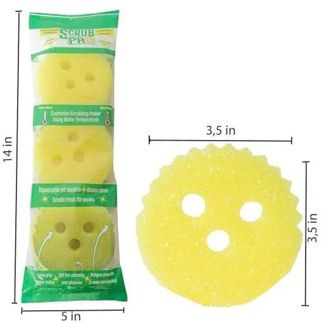 Alt view image 6 of 6 - Cleaning Sponge - 3 Pack Non-Scratch Kitchen & Bathroom Sponges with Dual-Sided Design and Sideways Slit for Utensils, Ideal for Dishes, Sink, Shower, Countertops, and Household Cleaning