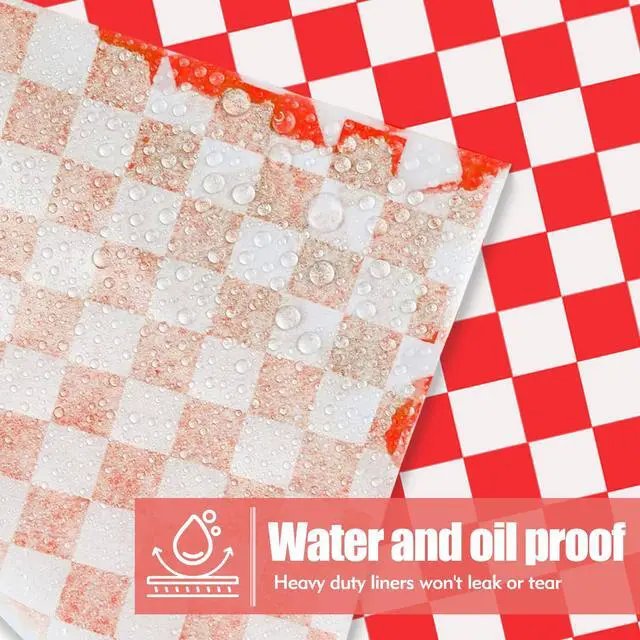 Alt view image 4 of 7 - 120pcs Wax Paper Sheets for Food, 12x12" Grease Proof Sandwich Wrapping Paper, Premium Deli Paper Sheets, Pre Cut Checkered Food Basket Liners for BBQ, Picnic, Festival, Fair by Neyimqr