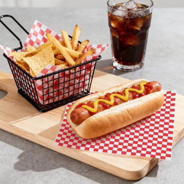 Alt view image 6 of 7 - 120pcs Wax Paper Sheets for Food, 12x12" Grease Proof Sandwich Wrapping Paper, Premium Deli Paper Sheets, Pre Cut Checkered Food Basket Liners for BBQ, Picnic, Festival, Fair by Neyimqr