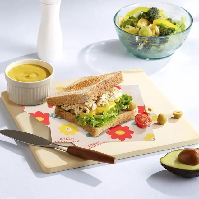 Alt view image 5 of 7 - Waxed Deli Paper Sheets 7 * 7 Inch, 100 Pcs Food Basket Liners for French Fries, Burgers, Dry Sandwich Wrap Paper Sheets Floral