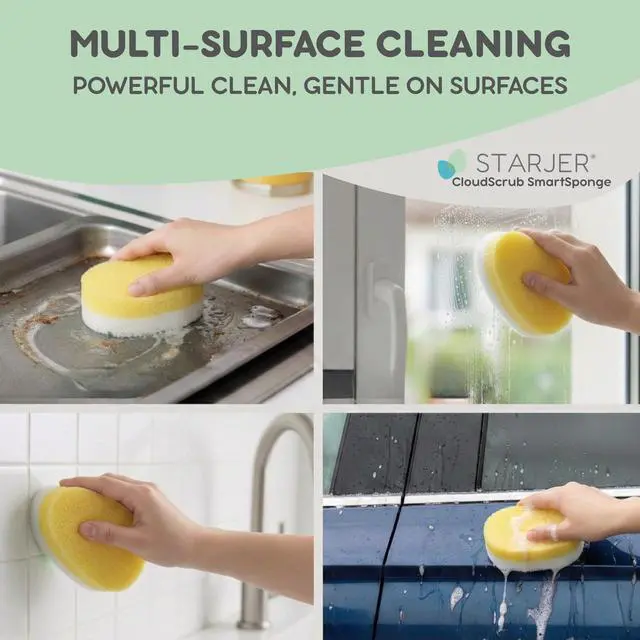 Alt view image 3 of 7 - Dish Sponge scrubber Non Scratch 2-Layer Heavy Duty Scrub Foam & Soft Absorbent Ergonomic Kitchen Sponges for Dishes, Pots Pans, Sink bathroom scrubber Window scrubbies Cleaning home essentials,6 Pack
