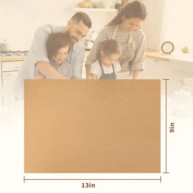 Alt view image 2 of 7 - 100pcs 9x13 inch Unbleached Parchment Paper Sheets for baking, Precut Heavy Duty Parchment Paper for Quarter Sheet Pans, Brown Non-Stick Liners for Oven, cookie sheets, Air Fryer Liners