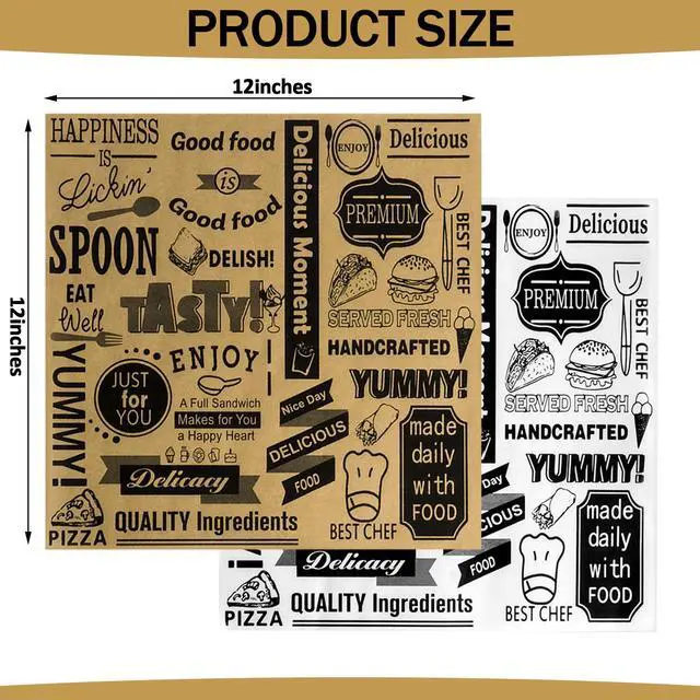 Alt view image 2 of 7 - 100 PCS Deli Paper Sheets 12 x 12 Inch Unbleached Wax Paper Sheets