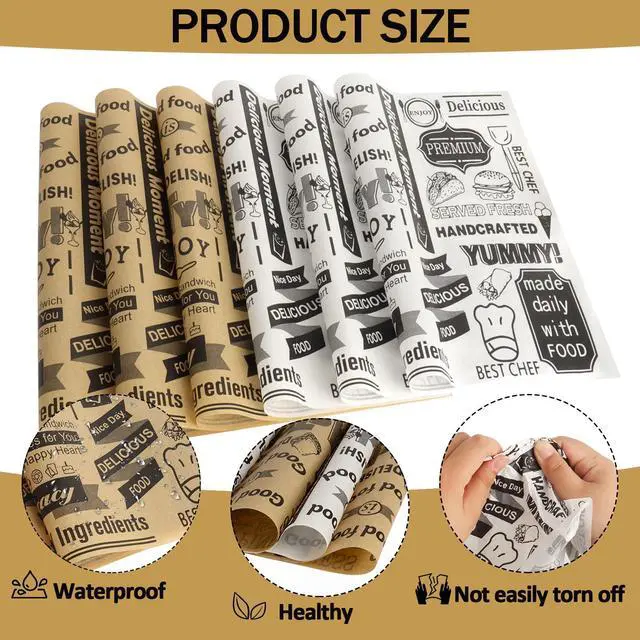 Alt view image 3 of 7 - 100 PCS Deli Paper Sheets 12 x 12 Inch Unbleached Wax Paper Sheets