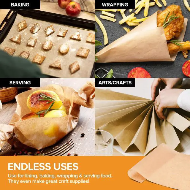 Alt view image 7 of 7 - 200 Ct Unbleached Parchment Paper Sheets, Pre Cut Parchment Paper Sheets for Baking, Air fryer Sheets & Oven Liners FOr cookies, Bread, meat, Pizza (9x13)