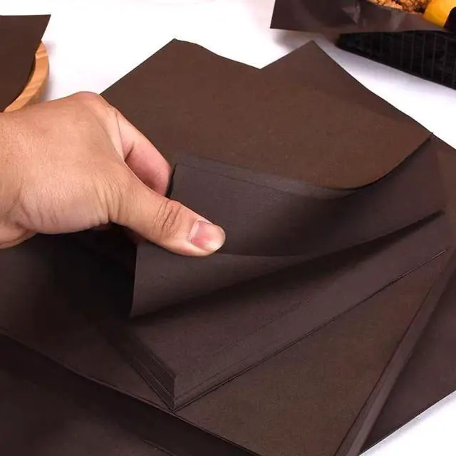 Alt view image 3 of 5 - 100Pcs Wax Paper Sheets for Food, Basket Liners Food Picnic Paper Sheets Greaseproof Deli Wrapping Sheets, 7 x 7 Inch (coffee)