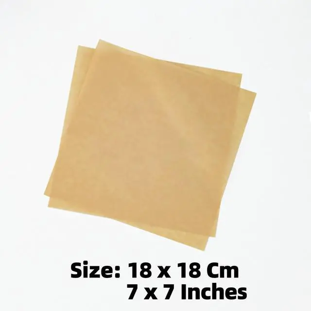 Alt view image 2 of 4 - Brown Waxed Deli Paper Sheets, 100 Pcs 7 * 7 Inch Food Basket Wrap for Cake, Dessert, Food Liner for bakery boxes