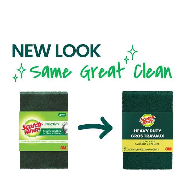 Alt view image 2 of 7 - Heavy Duty Scouring Pad, Durable and Long-Lasting Dish Scrubber for Kitchen + Outdoor, 3 Scrub Pads for Uncoated Pots and Pans, Cast Iron Cooktops, Grill Grates, Oven Racks, and BBQ