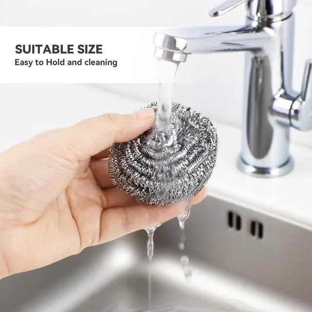 Alt view image 5 of 7 - 10 Pcs Metal Kitchen Scrubbing Pads Scrubs for Dishes, Pans, Pots, Ovens, Grills, Sinks(Sliver)