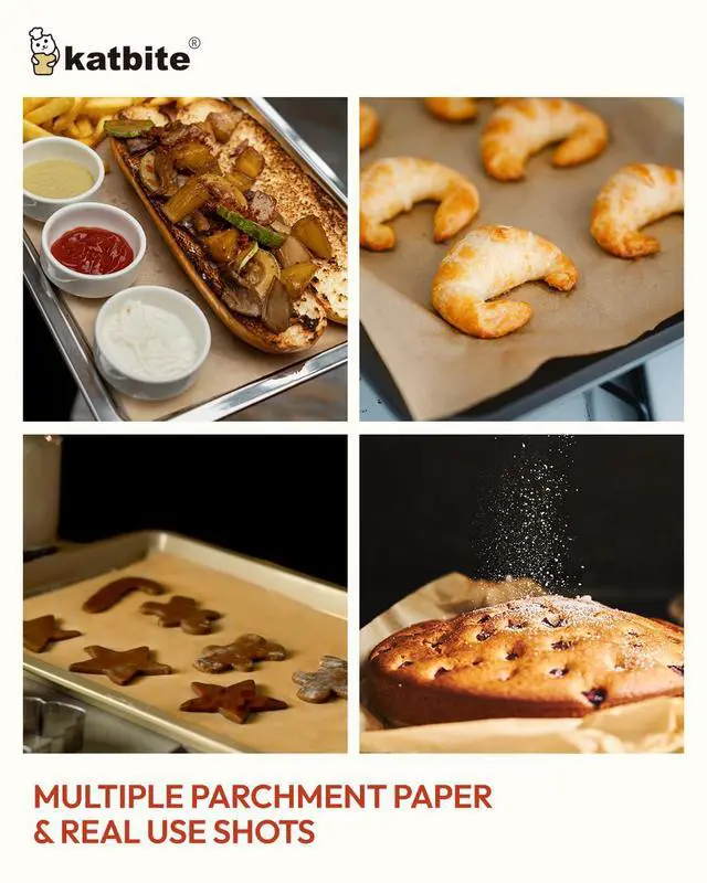 Alt view image 5 of 7 - 120Pcs 8x12 inches Parchment Paper Sheets, Heavy Duty Unbleached Baking Paper, Pre-cut Parchment Paper for Baking, Air Fryer, Grilling, Steaming