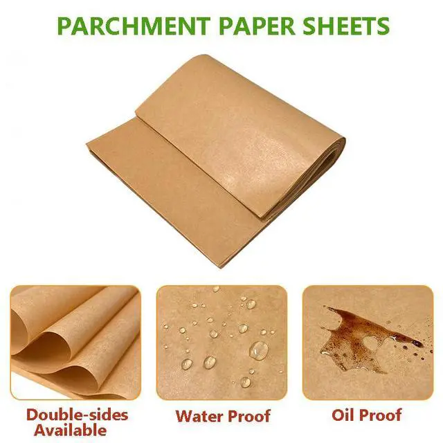Alt view image 5 of 7 - 200 PCS 9 x 13 Inches Unbleached Parchment Paper Sheets for Baking, Precut Nonstick Baking Paper Squares for Toaster Oven Trays Parchment Paper Liners
