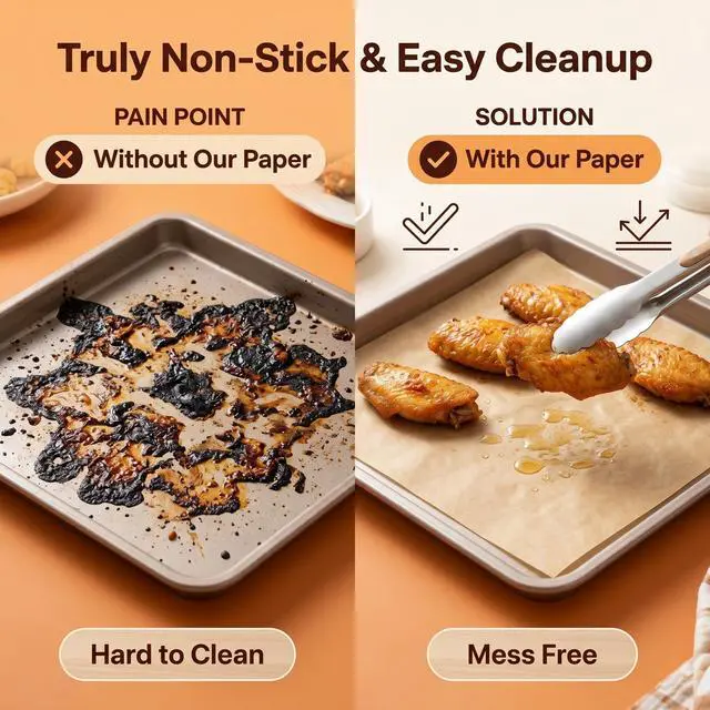 Alt view image 6 of 7 - Parchment Paper Sheets 9x13 Inch, Precut Non-Stick, 150 Count