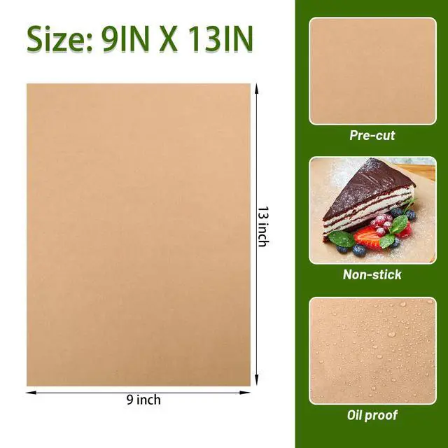 Alt view image 3 of 7 - 150 PCS 9x13 Inch Parchment Paper Sheets,Precut Baking Parchment