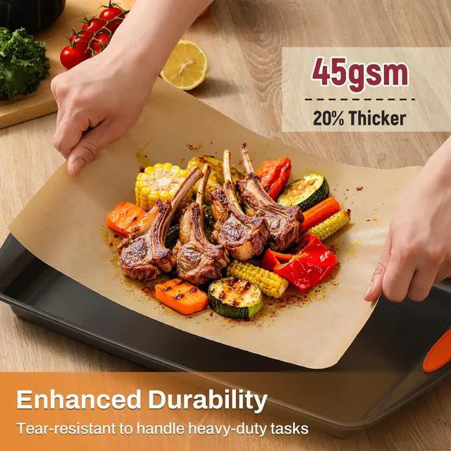 Alt view image 3 of 7 - 200Pcs 9x13 Inch Unbleached Parchment Paper Sheets for Baking, Pre-Cut, Non-Stick Parchment Paper for Baking, Cooking, Grilling, Air Fryer, Half Sheet Baking Sheets for Baking Cookies, Cooking, Oven